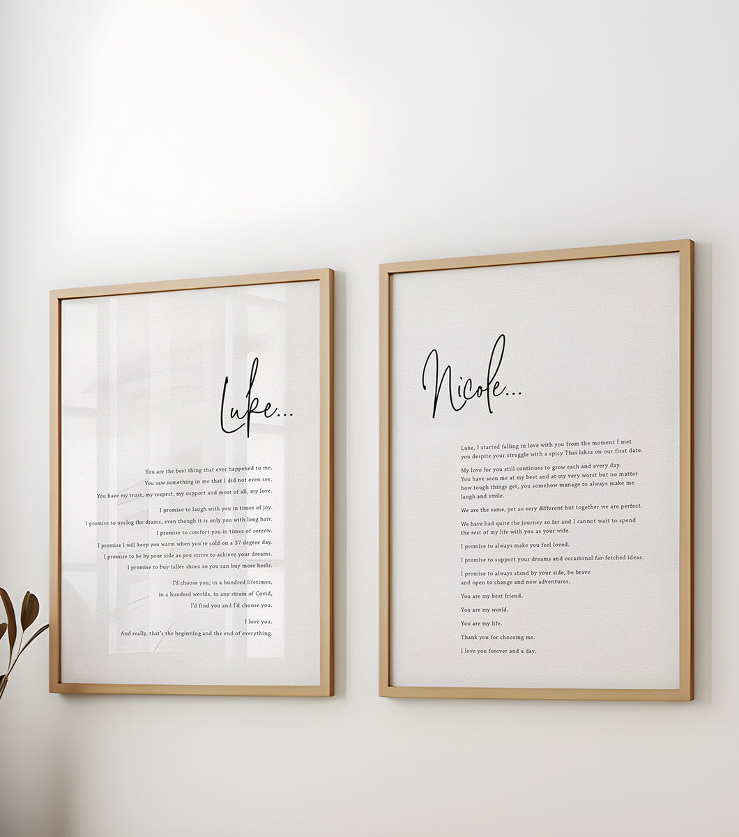 WEDDING VOW PRINTS (Text Only)